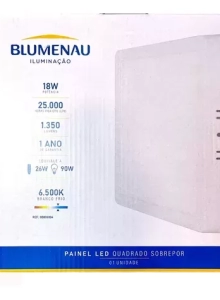 PAINEL LED SOBREPOR QUADRADO 18 W